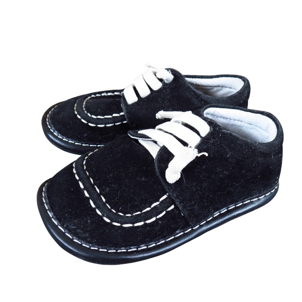 Jack and Lily My Shoes Unisex Baby Oxford Shoes 12-18M First Walkers Black Suede